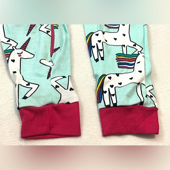 Lamaze Organic 2 PAIRS of Aqua & Pink Unicorn Print Footless Pajamas 18 Months - Picture 15 of 15
